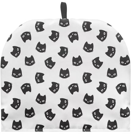 UOIMAG Funda para tetera de té con diseño de gato negro para amantes de los gatos, cubierta térmica térmica para tetera