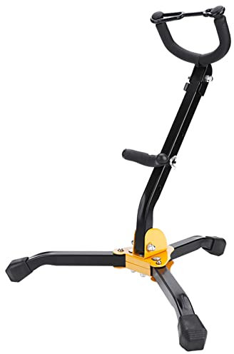 Alto/Tenor Saxophone Stand - Foldable, Adjustable Tripod With Metal Construction, Anti-Slip Rubber Foot, Space-Saving Locking Pin