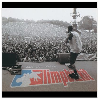 YVNESAQ Limp Bizkit Eat You Alive – Einzelalbum-Poster, Leinwand, Poster, Schlafzimmer-Dekor, Sportlandschaft, Büro, Raumdekoration, Geschenk, ungerahmt, 30 x 30 cm