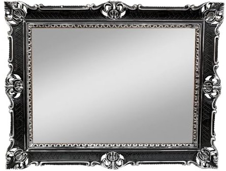 Generisch BILDERRAHMEN Barock 50x70 cm Prunk Rahmen Antik Fotorahmen 70x90 cm Gemälde Rahmen hochzeitsrahmen Werbetafel (Schwarz/Silber)
