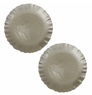 Casa e Cucina Set 2 piattini dolce Lurex 51091 Compatibili con Brandani Champagne Vetro Oro 21cm