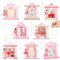 Namalu 8 mini cornici a forma di schiaccianoci a forma di ballerina, ornamenti natalizi in legno con ballerina rosa, cornici da appendere per regali di Natale e decorazioni per alberi
