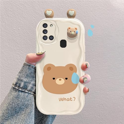 hdqICase 3D Cartoon Hülle Kompatibel mit Samsung Galaxy A21s | Süßes Stoßfestes und Stylisches Silikon Cover