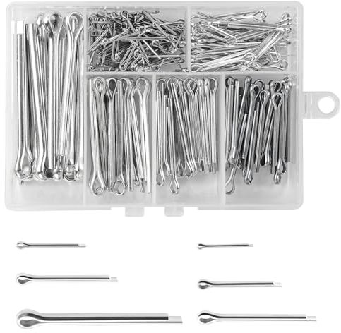 MOLENCO 230 Pièces Goupille Fendue, 6 Tailles Différentes de Goupilles de Verrouillage M1 M2 M2.5 M3 M4 M5 Avec étui en Plastique Transparent pour L'Automobile, Marine, Machinerie, Moteurs
