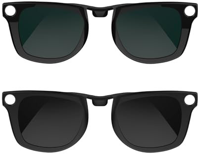 RCstyle Compatible with Ray-Ban Meta Wayfarer(Standard) Smart Glasses Color Changing Clip Set 50-22 Size M(Dark Green, Black)