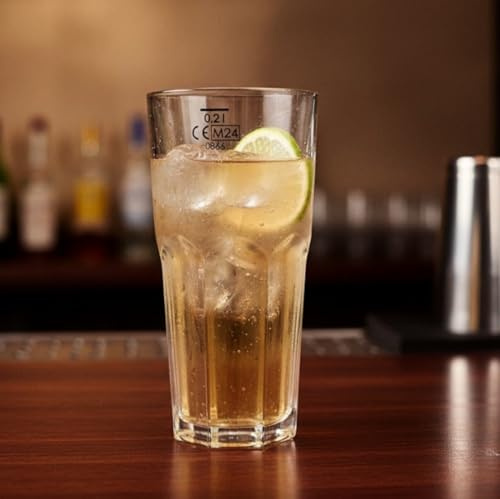 BARCRAFTERS Kunststoff Becher, Rialto im 4-er Set, inkl. CE Füllstrich auf 0,2L, Trinkglas, bruchfest, Polycarbonat