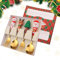 WEILAOK Posate Natalizie, Cucchiaini Natalizi, Posate Set, Forchette Natalizie, Cucchiaini Forchette con Confezione Regalo di Natale per la Familiari, 4 Pezzi, Oro