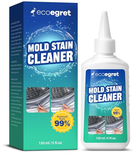 EcoEgret Mold Stain Remover Gel (5 Fl Oz), Multifunctional Mold Stain Remover, Heavy Duty Stain Gel Cleaner for Front Loader Washing Machine Seal, Bathroom Grout, Shower, Caulk