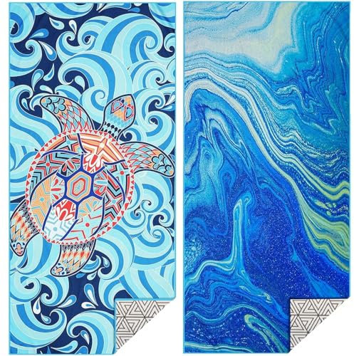 Strandtuch Mikrofaser Badetuch Groß 2 Set Strand XXL Strandhandtuch Saunahandtuch Strandtücher Sandfrei Saunatuch Microfaser Handtuch Beach Towel Zubehör Schnelltrocknend Strandlaken Urlaub Must Have