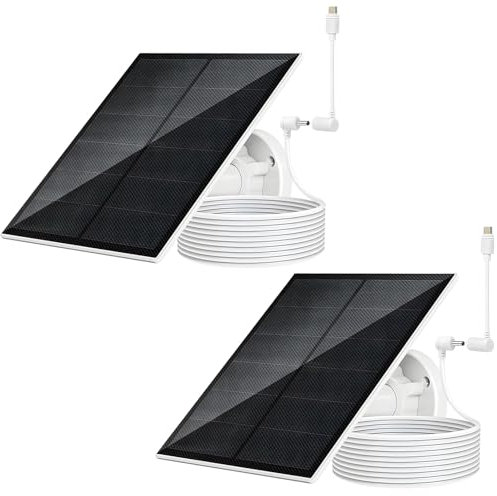 Solar Panel for Ring Camera, Compatible with Ring Spotlight Cam Plus/Pro(Battery) & Ring Stick Up Cam/Pro Battery & Ring Spotlight Cam Battery with 3M Long Cable (2)