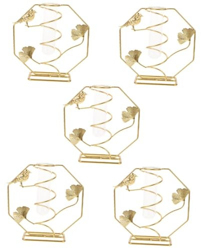 SOIMISS 5stücke Blumenvase Mit Eisenständer Minimalistisches Design Für Trockenblumen Hydroponik Und Dekoration Schlafzimmer Oder Bad Glasvase Für Stilvolle Einrichtung