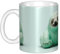 Gpkgsigt Tasse en céramique motif paresseux vert menthe pour cappuccino, latte, céréales, yaourt, lait, boissons chaudes ou froides, four à micro-ondes