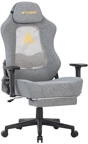 Symino Gaming Chair, Computer Chairs with Footrest, Adjustable Lumbar Support, Headrest, PU Leather PC Chair Ergonomic Gaming Chairs for Adults Teens