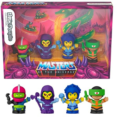 Little People Collector Masters of the Universe: Evil Warriors Set | Skeletor, Evil-Lyn, Trap Jaw, Tri-Klops, Special Edition Figures in Display Box, For MOTU Fans, JKR64