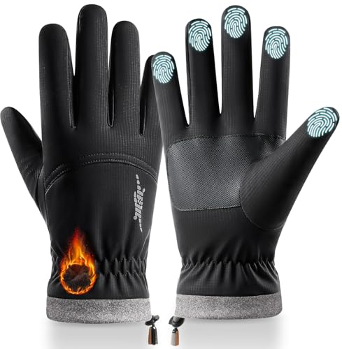 Fahrradhandschuhe Herren Damen Winterhandschuhe Thermohandschuhe Winddichte Laufhandschuhe wasserdichte Anti-Rutsch-Touchscreen warme Handschuhe skihandschuhe Gloves für Fahren, Radfahren,Wandern (M)