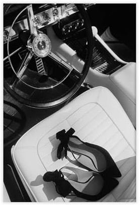 BILQAHT Vintage-Auto-Poster, Schwarz und Weiß, modisches Leinwand-Poster, Schlafzimmer, Dekoration, Landschaft, Büro, Raumdekoration, Geschenk, 40 x 60 cm