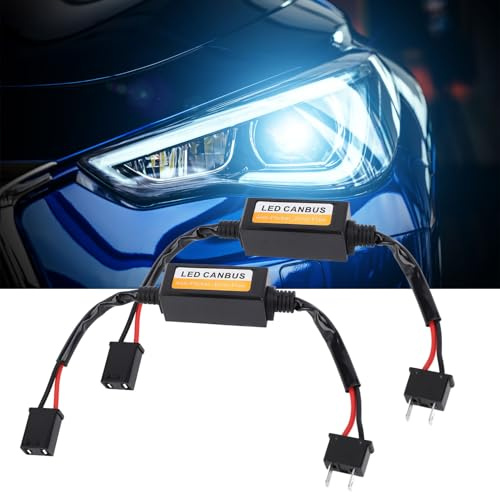 Alomejor 2PCS H7 Effizienter LED-Warnfehler-Decoder Plug-and-Play-Anti-Flimmer-Canbus-Fehlerdecoder für LED-Scheinwerfer, Geeignet für Steckdosen