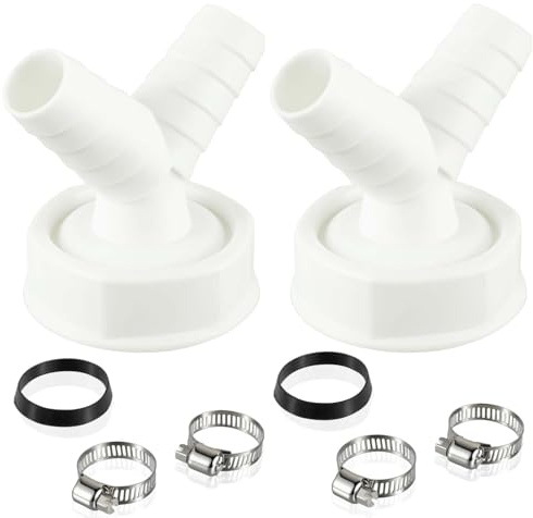 Abfluss Waschmaschine Doppelanschluss, Waschmaschine Abfluss Adapter, 8-teiliges Set mit 1 1/2 Zoll Anschluss + 2 Schellen, Universelle Kompatibilität für Waschmaschinen & Trockne