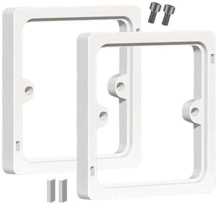 2PCS 10mm White Light Switch Spacer with Screws,Socket Back Box Extender,ABS Light Switch Spacer Plate,Double Socket Spacer for Light Switch Back Box,Single Socket Spacer and Double Socket Surround