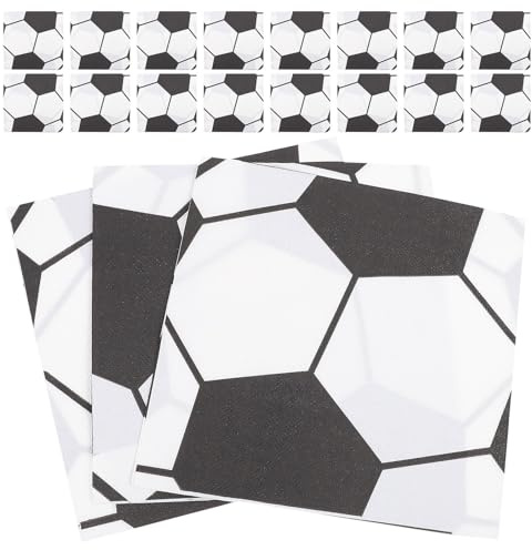 TOYANDONA 120 Stück Fußball Servietten mit Fußballmotiv Weiche Einweg Papierservietten für Fußballpartys und Sportveranstaltungen Saugfähiges Partyzubehör für Erwachsene