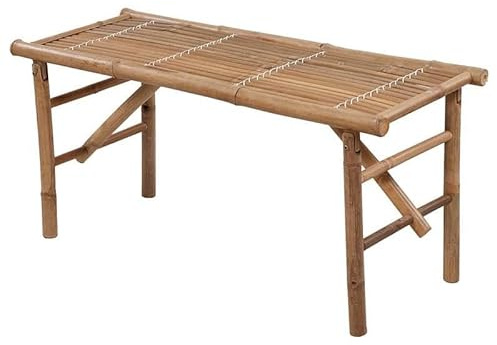 Eleganz Banc de jardin pliable en bambou - 118 cm - Banc pliable pour terrasse, balcon et jardin - Léger et stable - Parfait pour les petits jardins et les détente en extérieur