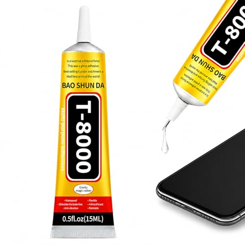 Zynthor T8000 Glue 15ml, Clear Flexible Phone Screen Repair Glue | Fast-Drying Waterproof Super Glue for Glass, Plastic, Metal and Electronics