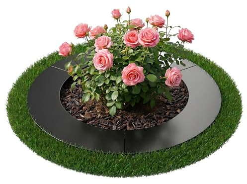 Relaxdays Baumring, Baumscheibe Rasenkante für Bäume & Sträucher, Größe, Pflanzring Garten, verzinkter Stahl, anthrazit | D: 60 cm, Pflanzring Garten, verzinkter Stahl