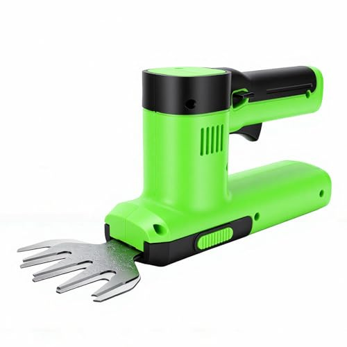 Asixxsix Tagliabordi elettrico senza fili, tagliasiepi con motore potente fino a 1000 giri/minuto, batteria da 1300 mAh, tagliaerba e cespugli elettrico portatile per uso domestico