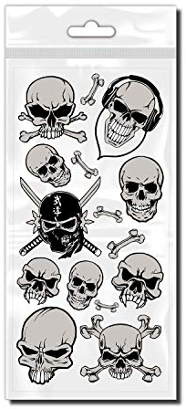 style4Bike Totenköpfe Bike Sticker gruselige Totenköpfe als Bicycle Aufkleber Set für Fahrrad ✓ Coole Aufkleber ✓ | D00035