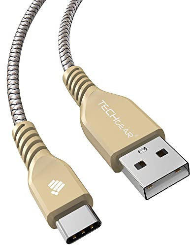 TECHGEAR Câble USB C, 1 mètre Tressé Résistant pour Appareils USB Type C, Samsung Note 20/10/Lite, S21 FE/Plus/Ultra S20 FE, S10, S9, S8, Samsung A12, A52 5G, A20e A41 A51 A71, A02s A03s, A22 5G, A21s
