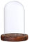 Sharplace Cloche en Verre avec Dôme et Socle en Bois - Brown A