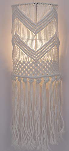 GURU SHOP Wandlampe/Wandleuchte, in Bali Handgefertigt aus Makramee - Modell Schara, 60x20x12 cm