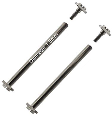 masar 8 bis 30 mm Ø 1,2 mm 1,3 mm 1,5 mm Premium Gewindestangen für Uhrenarmbänder Gold oder Silber, 2 Stück, Ø 1,5 mm, silberfarbener Kopf, Ø 3,00 mm | 2 Stück, 20 mm