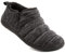 Zizor Zapatillas de Casa de Espuma Viscoelástica para Hombre, con Forro de Velludo, Suela de Goma Antideslizante y Vendaje Unilateral Elástico, Negro, 46 EU