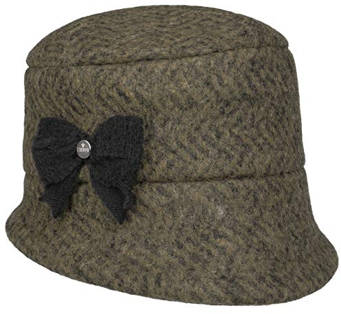 LIERYS Linvisa Cloche Wollhut - Glockenform - Eleganter Winterhut mit Schleife - Made in Italy - Damen - Herbst/Winter beige One Size