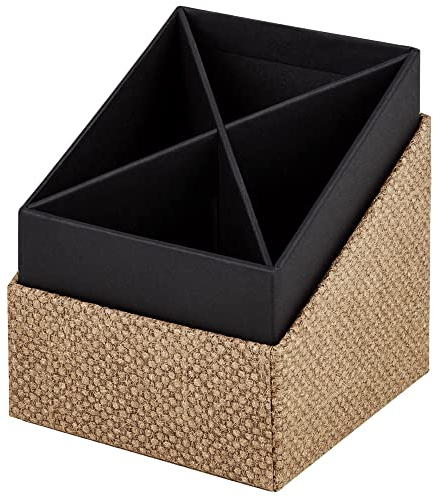 Rössler SOHO Stifteköcher | Stifte Organizer | Stiftehalter Schreibtisch | Büro Organizer | Schreibtisch Zubehör | Büro Zubehör | 86 x 86 x 100 mm | 1 Stück | Farbe: Braun | Haselnuss