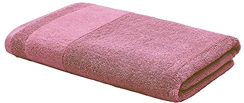 LOOKS by Wolfgang Joop Duschtuch 70x140 cm – 100% Baumwolle Luxus Duschtücher mit Aufhänger & Logostick, Duschhandtuch rosa