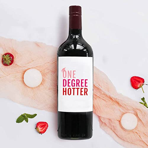 Laurea di un grado più caldo divertente carino bottiglia di vino etichetta idee regalo bar carrello regalo per lui suo laureato maestri complimenti Cap