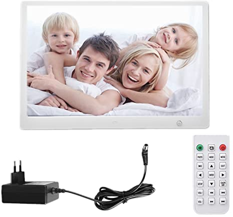 ASHATA Digitaler Bilderrahmen, 15,4 Zoll 1280 x 800 Elektronischer Bilderrahmen, Foto/Musik/Videoplayer/Kalender/Alarm mit Fernbedienung, Teilen von Fotos oder Videos über USB oder SD Karte