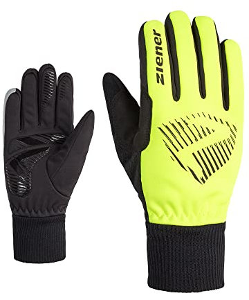 Ziener Kinder DOMMI Fahrradhandschuhe, Winter | Soft-Shell, Winddicht, gefüttert, Poison Yellow, S