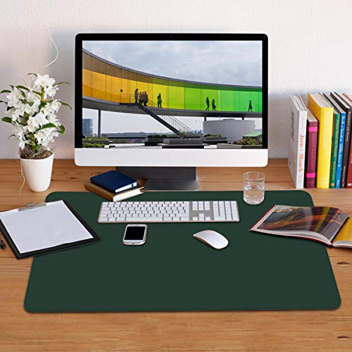 Paramount City wasserdichte Schreibtischunterlage, Büro-Laptop-Schreibtischunterlage, Schreibtischunterlage-Schutz aus PU-Leder Schreibtisch-Schreibblock(Dunkelgrün,80 x 40 cm)