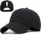COSFAN Damen-Baseballmütze,Verstellbare Pferdeschwanzmütze Outdoor High Messy Bun Sportmütze mit Zöpfen Loch, Baumwolle Sonnenhut, Unisex Herren (Schwarz)