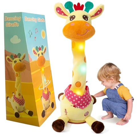 seOSTO Volume Control Singing Dancing Giraffe Toy Repeating Baby Toys, Talking Giraffe Speaking Toy for Baby Toddler Encourage Speech Toy, Birthday Gifts for Kids 1 2 Year Old Boys Girls