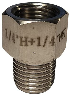 Racor Roscado 1/4 BSPT Hembra 1/4 NPT Macho Acero Inoxidable 303 Reductor Rosca Ajustador