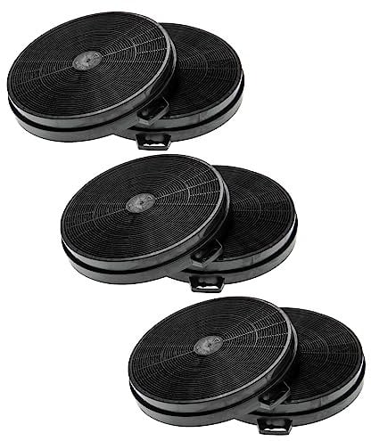 vhbw 6x Aktivkohlefilter kompatibel mit Ignis 857990001000, 857970515900, 857963701901 Dunstabzugshaube - 20,2 cm