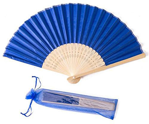 ygm Wooden Fans for Wedding Personalized,Hand Held Fans in Bulk Wedding Personalized,Personalized Wedding Fans for Guests,Custom Fans for Wedding,Party,Wedding Favors (Royal Blue,24pcs)
