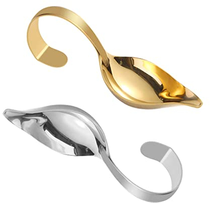 Cabilock 2Pcs Sauce Spoon Asian Gravy ladle Desserts and Appetizers Dishes Saucier Spoons Gravy Spoon ladle Gravy Boat Ladle Mini Spoons Hotel Spoons Cake Stainless Steel Side Dish