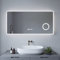 AQUABATOS® Badezimmerspiegel BORAS-Serie 120x60cm Typ D Badspiegel mit Beleuchtung Antibeschlag Kosmetikspiegel Schminkspiegel 3 Fach Vergrößerung Digital Uhr Touch Schalter Dimmbar Kaltweiß 6400K