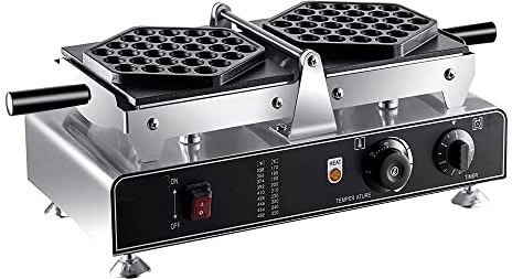 Commercial Bubble Waffle Ball Machine,1500W Electric Egg Waffle Maker,Stainless-Steel Bubble Waffle Maker,Hong Kong Egg Puff Maker,Non Stick Egg Waffle Machine for Snack Shop,0-5 Min Timing,50~300℃