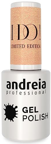 Andreia Professional Semi-Permanent Nail Gel Polish - I DO Limited Collection - Colour ID3 Champagne Nude with Gold Sparkles 10.5ml